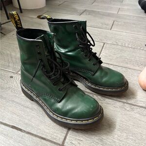 Dr. Martens Forest Green Boots with Black Laces